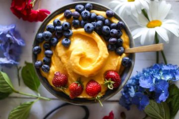 Mango Sorbet with Banana & Pineapple; Vegan