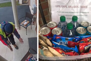 Delivery Guy Gets Overexcited after He Sees the Snacks a Homeowner Left for Him