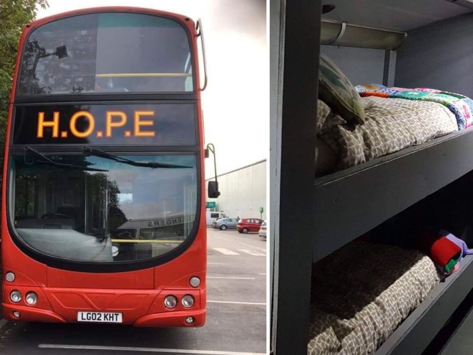 DoubleDecker Bus in Wales Transformed into Bedroom with Bunk Beds for