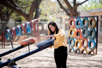 Woman Uses Old Tires to Make Beautiful Playgrounds for Indian Children