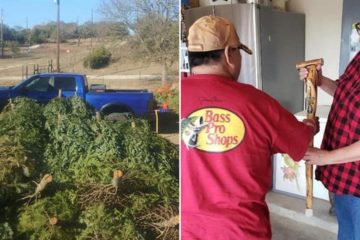 50-Year-Old Man from Texas Makes Canes for Veterans from Old Christmas Trees