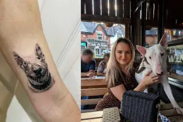 Heartbroken Pet Owner Gets a Tattoo of Her Beloved Dog Who Passed Away Using a Mix of Ink & His Ashes