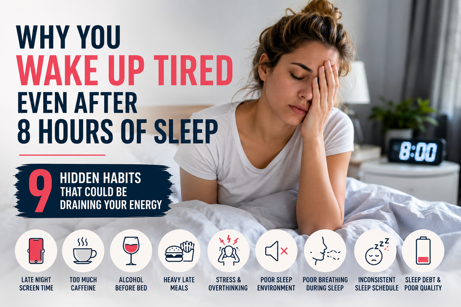 Why You Wake Up Tired After 8 Hours of Sleep: 9 Hidden Energy Drainers