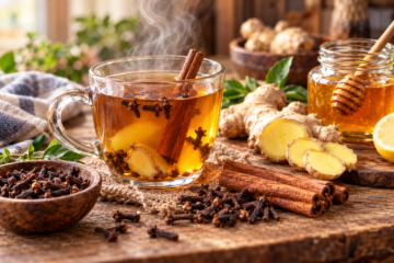 Clove, Ginger & Cinnamon Tea: A Warming Herbal Drink for Throat Comfort, Coughs and Cold Season